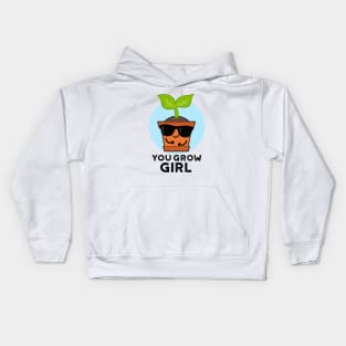 You Grow Girl Cute Plant Pun Kids Hoodie